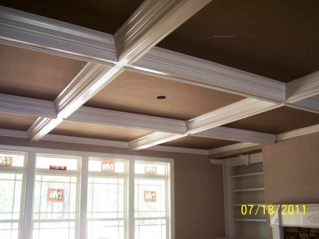 Finished Wood Coffered Ceilings