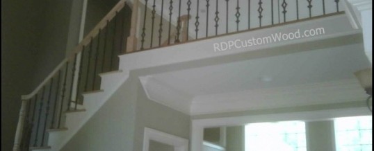 Custom Stair Rails with Iron Balusters